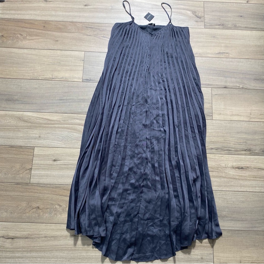 Club Monaco Women Strappy Pleated‎ Lined Maxi Dress Size 6 Graphite